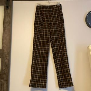 Brandy Melville plaid wide leg pant